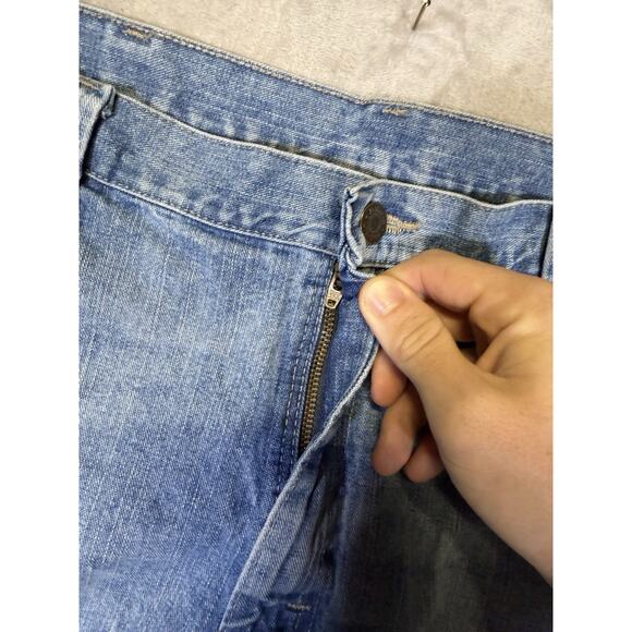 Vintage Wrangler Shorts 36” Blue Denim Carpenter Jorts Baggy Jeans Work Utility - Picture 3 of 9